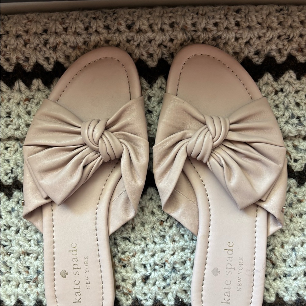 Kate Spade Women's Blush Leather Bow Sandals